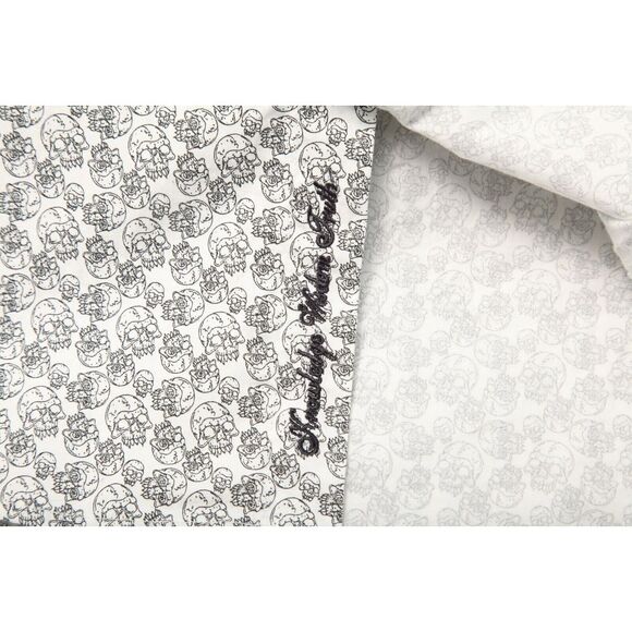 Robert Graham Shirt Mens Small White Gray Skulls AOP Flip Cuff - Picture 5 of 11